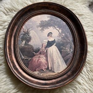 Vintagey Oval Framed Art Print